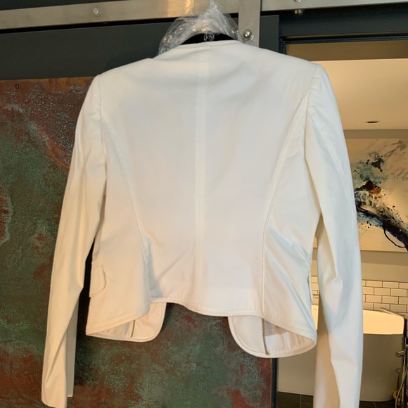 SOLD Burberry Prorsum $1795 White Collarless Cotton Blazer 44 Made in Italy - Picture 6 of 12